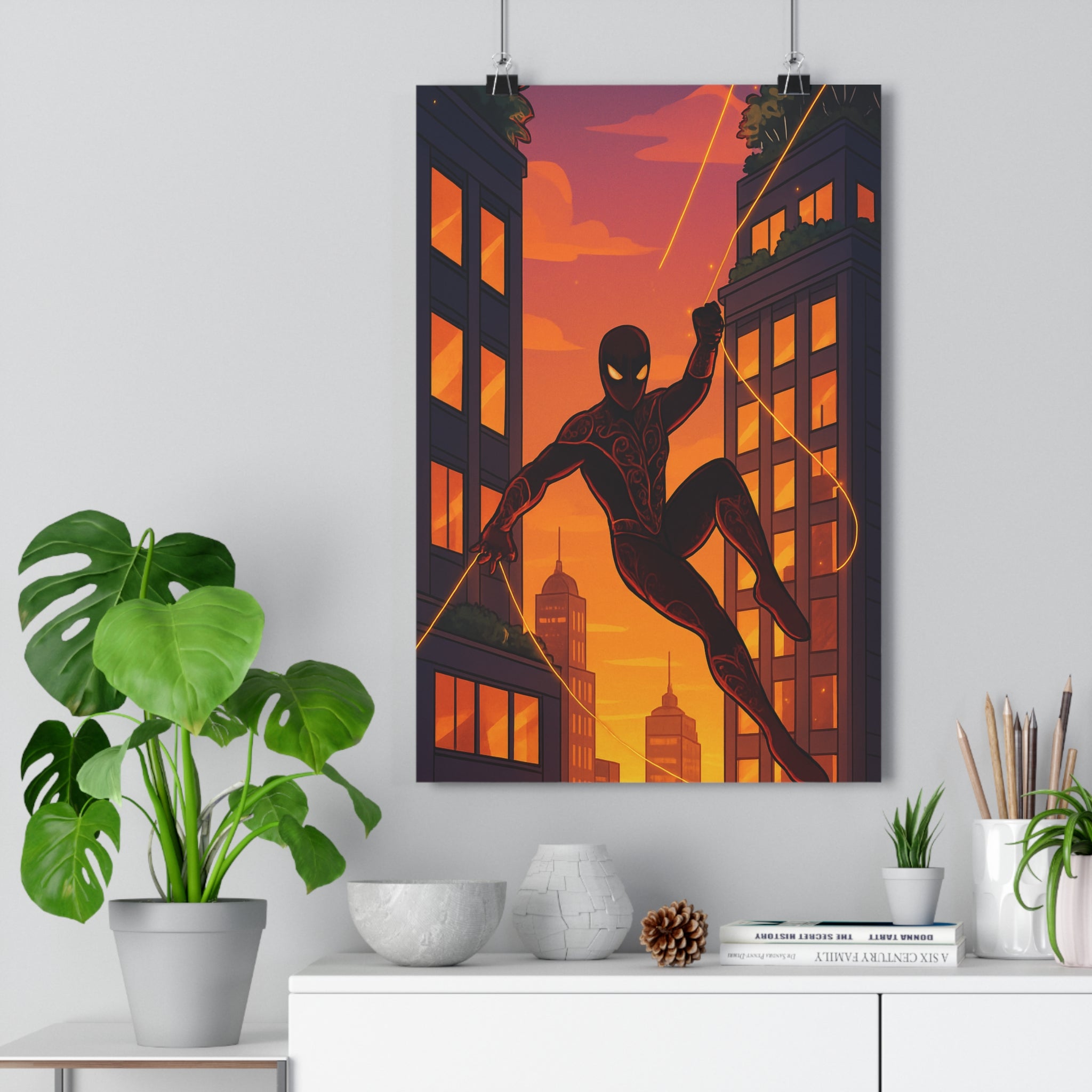 Poster décoratif animé sombre coucher soleil dynamique aventure salon chambre artistique vibrant 30x46 qualité