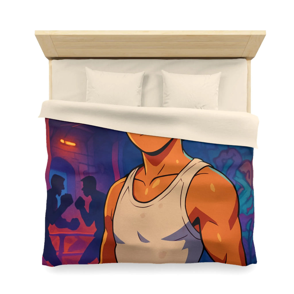 Housse de Couette Microfibre Art Graphique Contemporain Style Décoratif Chambre Tendance