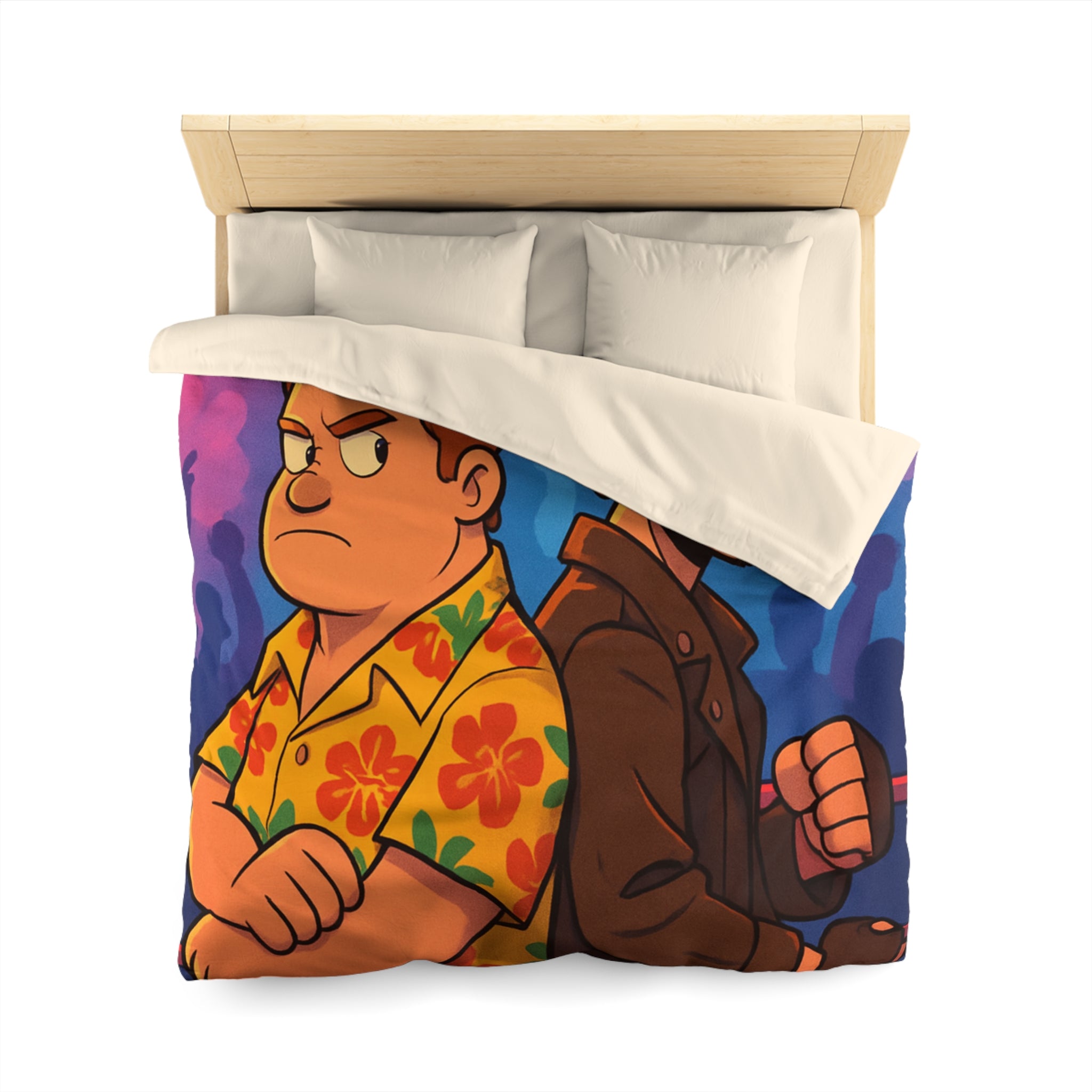 Housse de Couette Microfibre Illustration Unique Design Moderne Décoration Intérieure Raffinée