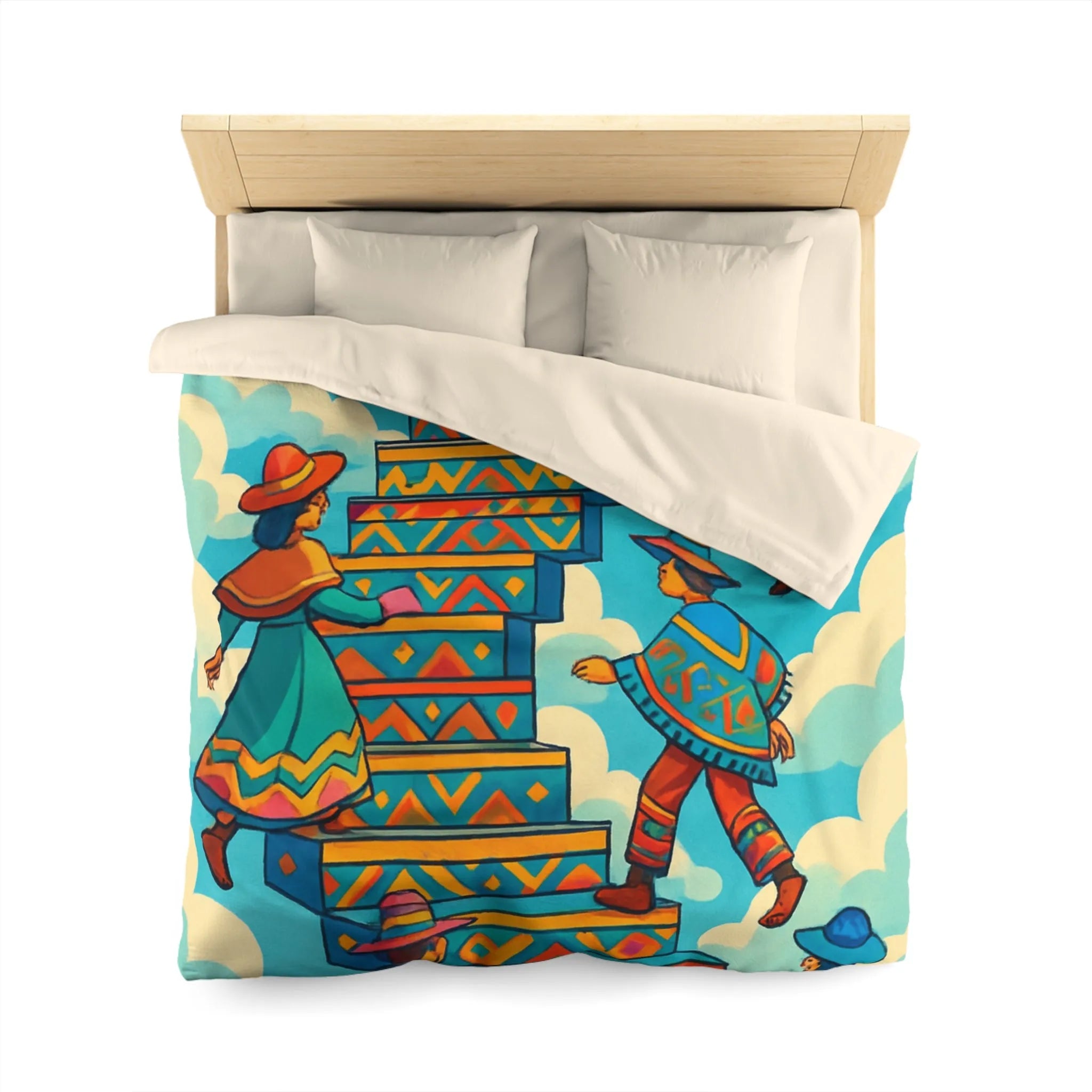 Housse de Couette Microfibre Art Graphique Contemporain Style Décoratif Chambre Tendance