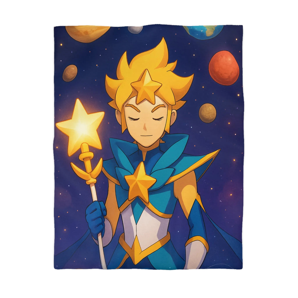 Housse de Couette Fantastique Enfant Personnage Étoilé Avec Planètes Environnantes