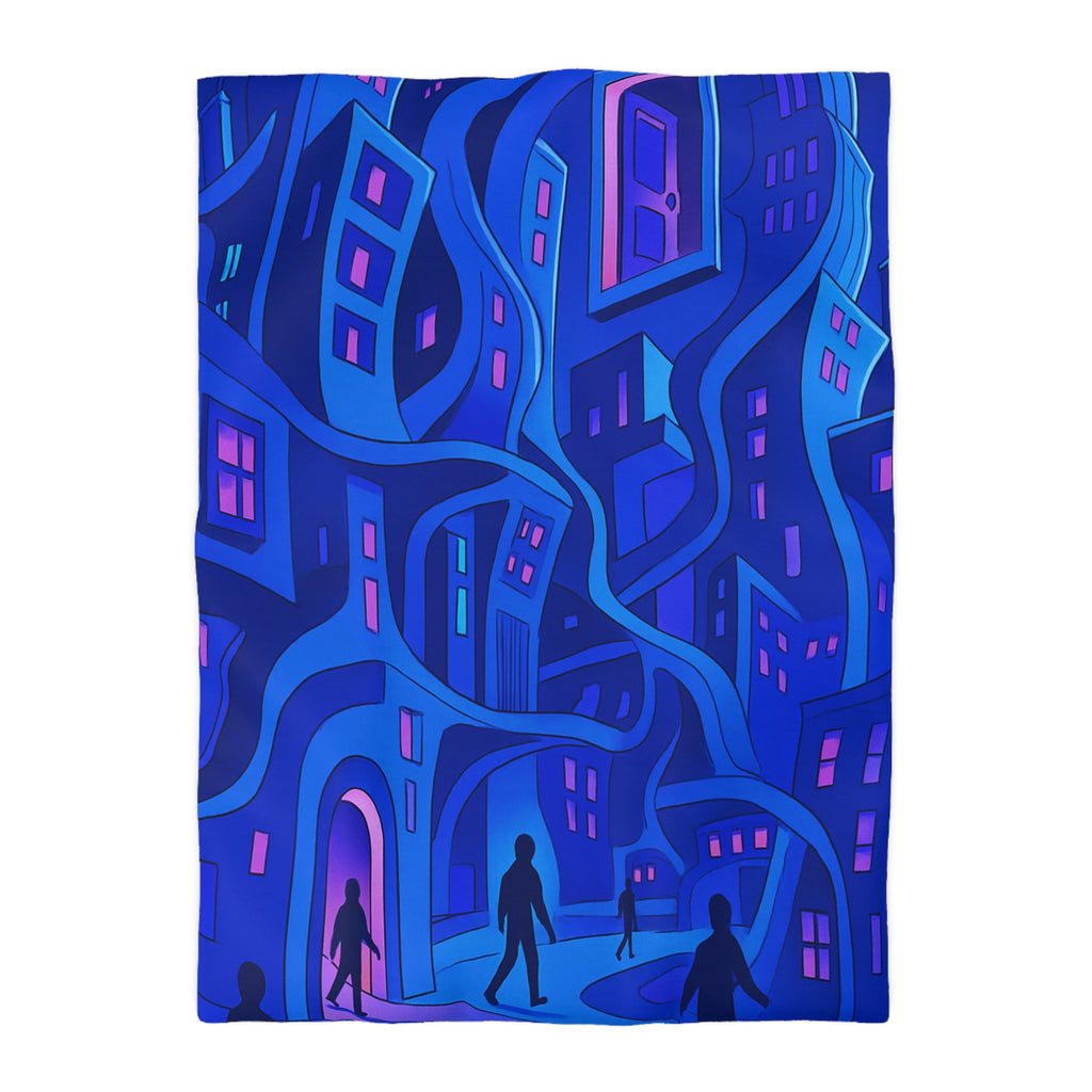 Housse de Couette Microfibre Motif Créatif Original Style Contemporain Chambre Élégante