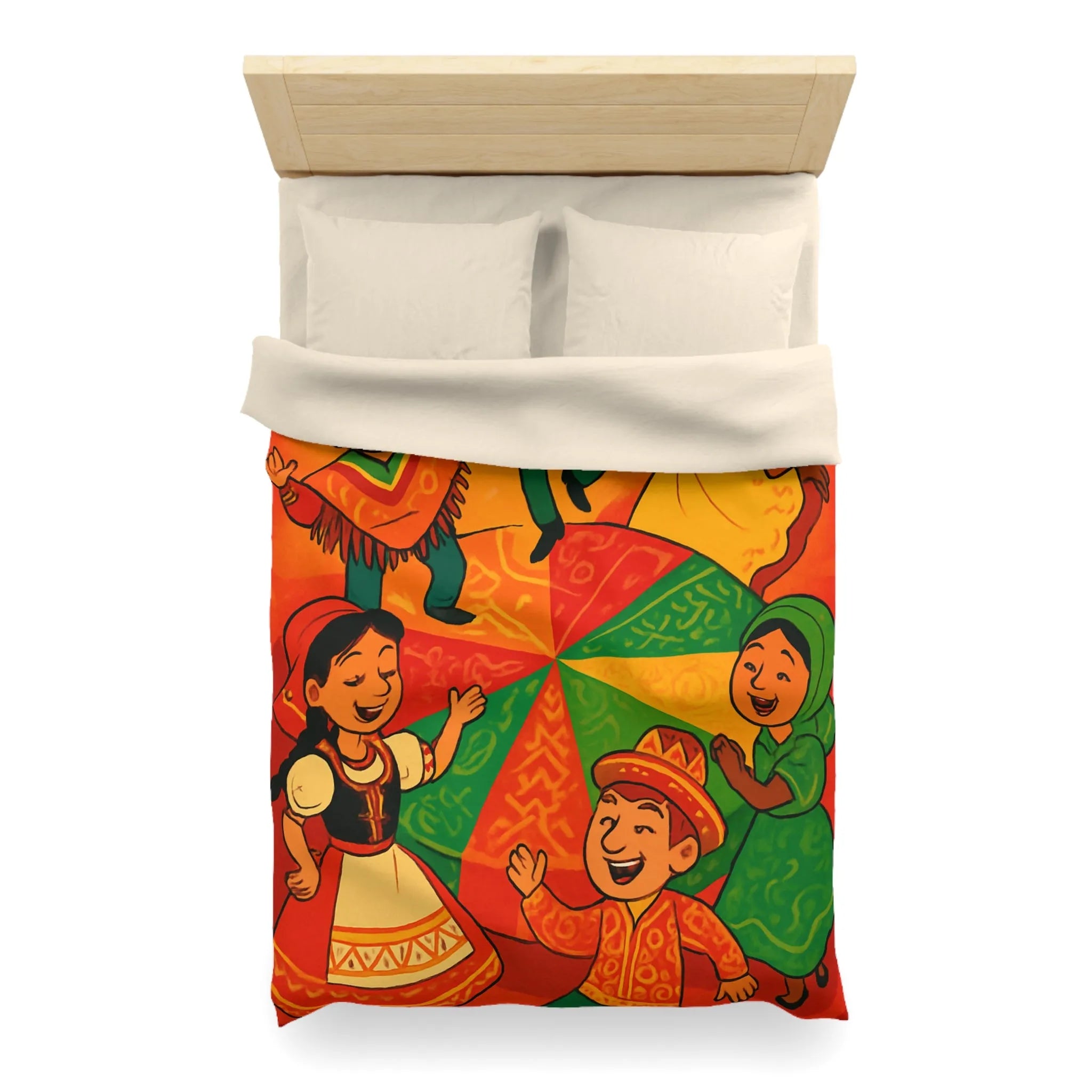 Décorez votre chambre avec une housse de couette aux motifs culturels vibrants et festifs