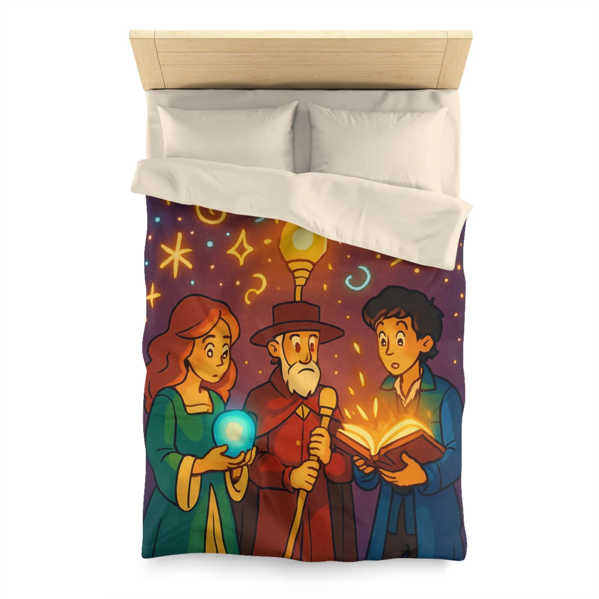 Explorez un Monde Magique avec Housse de Couette Aux Détails Lumineux et Enchantés