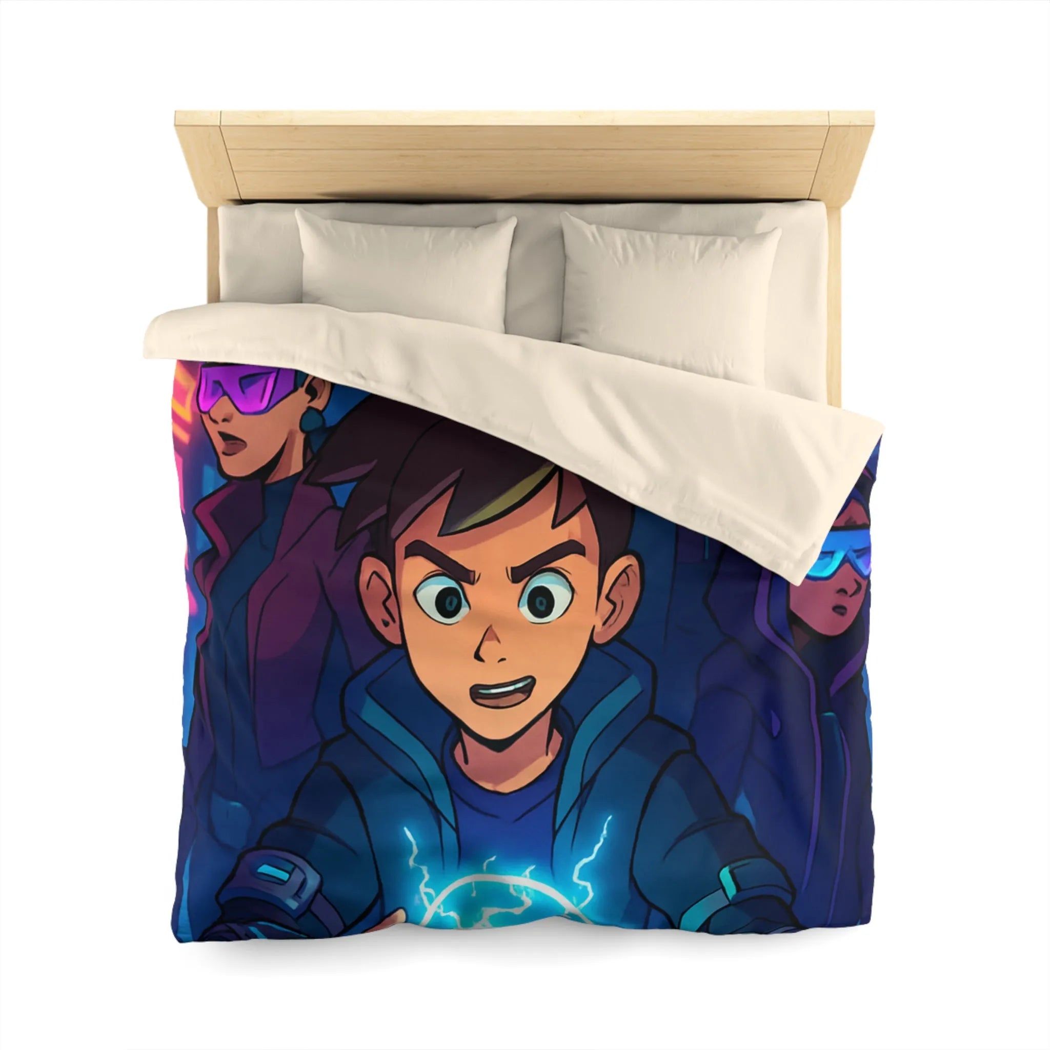 Housse de Couette Microfibre Art Graphique Contemporain Style Décoratif Chambre Tendance