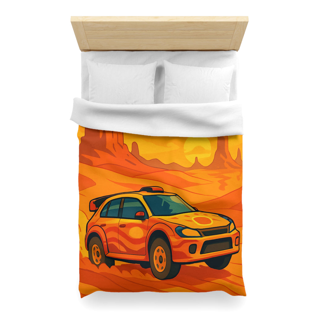 Housse de couette voiture dynamique désert orange ambiance aventure chaleur intense