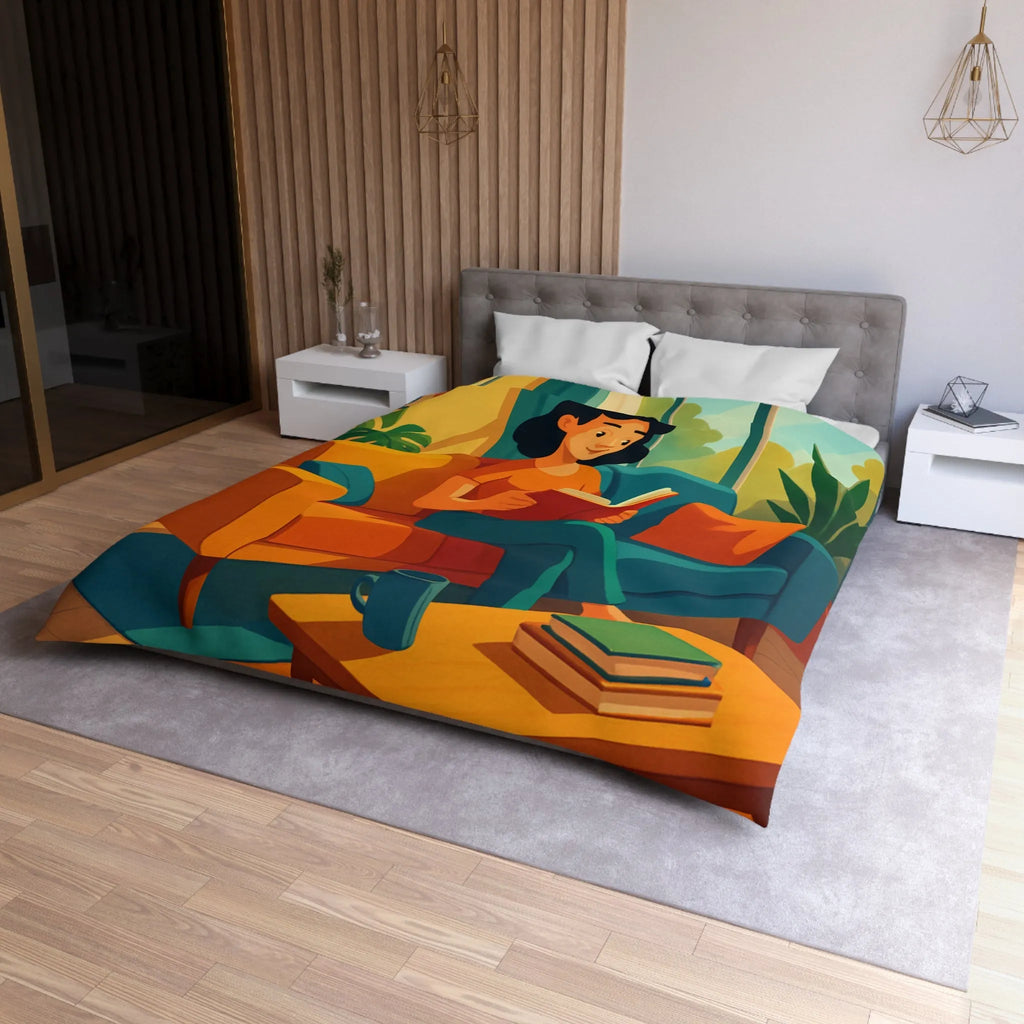 Housse de couette colorée pour ambiance chaleureuse inspirée de l'art moderne et rétro