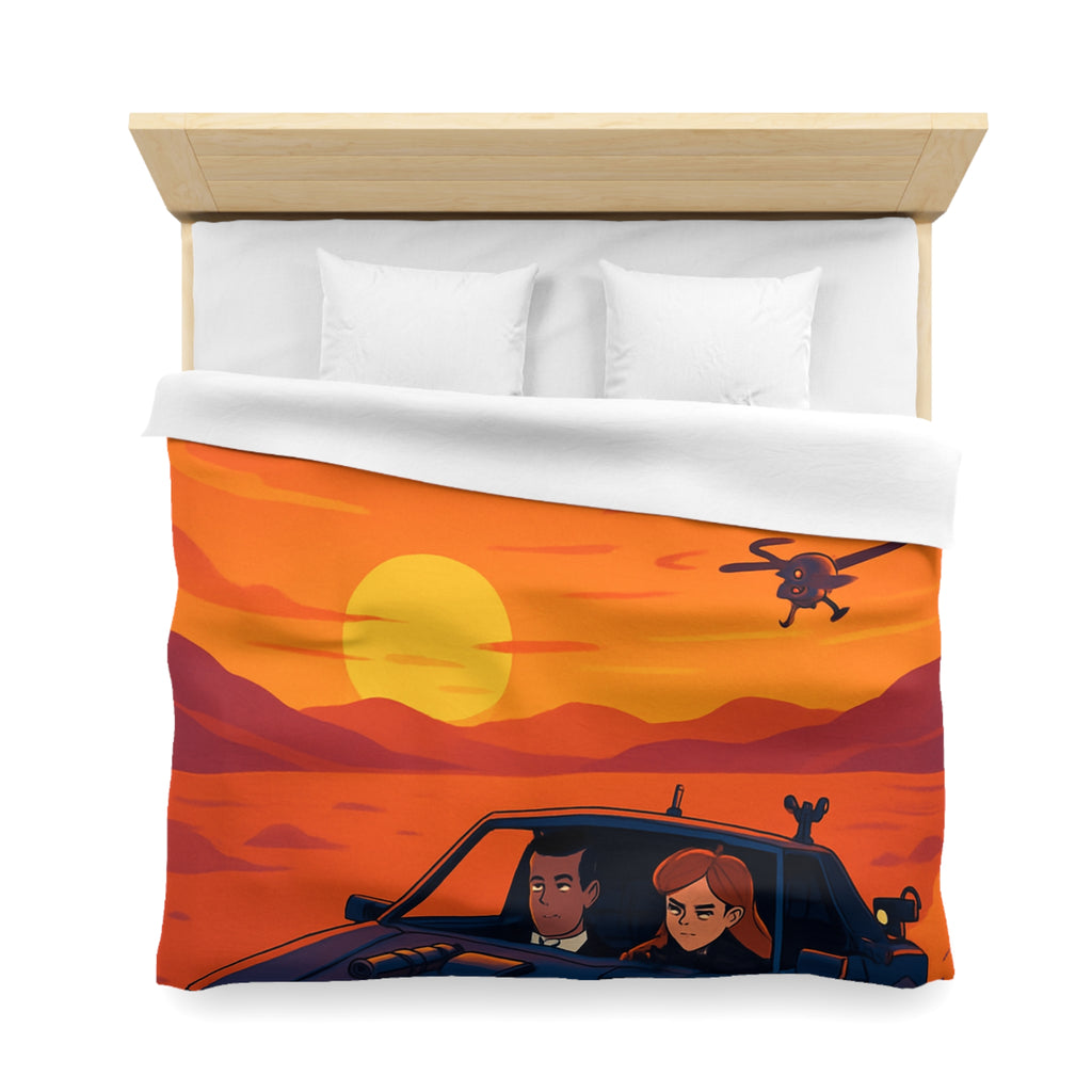 Housse de Couette Microfibre Illustration Unique Design Moderne Décoration Intérieure Raffinée