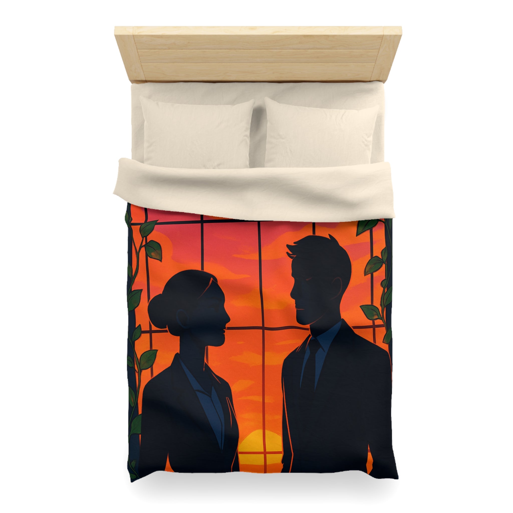 Housse de Couette Microfibre Design Artistique Moderne Décoration Chambre Confort Premium