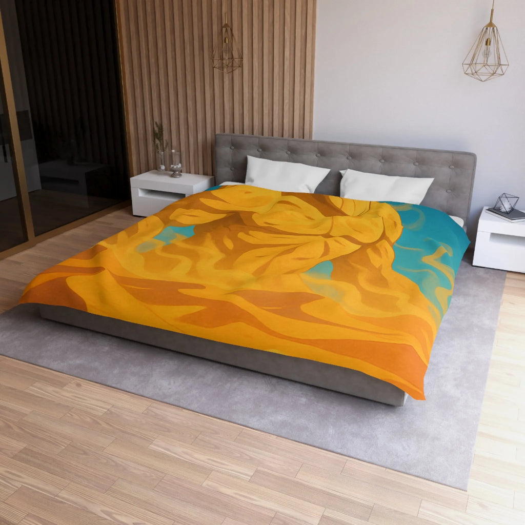 Housse de couette désert mystique avec caravane et gardien de sable géant