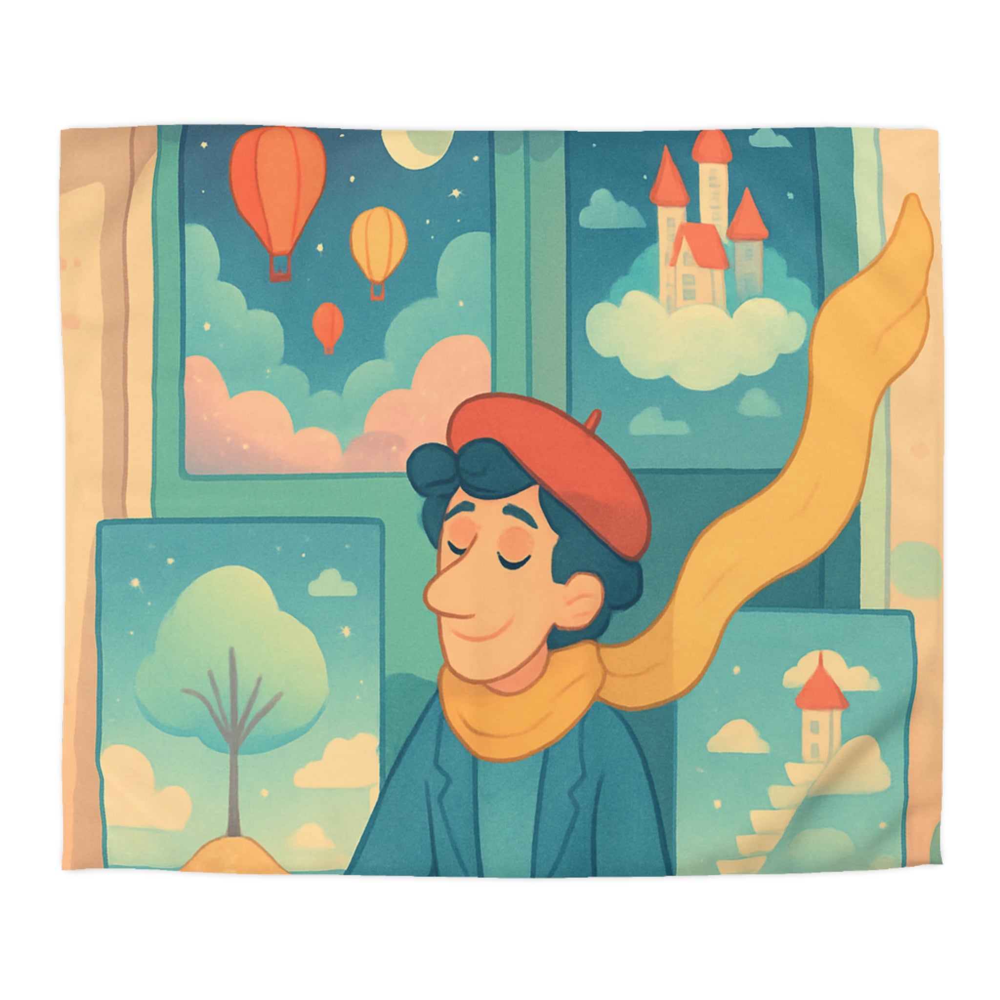 Housse de Couette Microfibre Illustration Unique Design Moderne Décoration Intérieure Raffinée