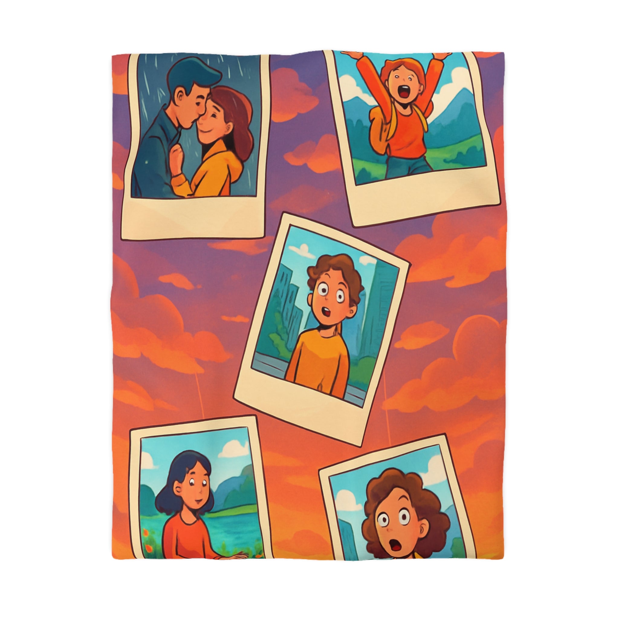 Housse de Couette Microfibre Motif Créatif Original Style Contemporain Chambre Élégante