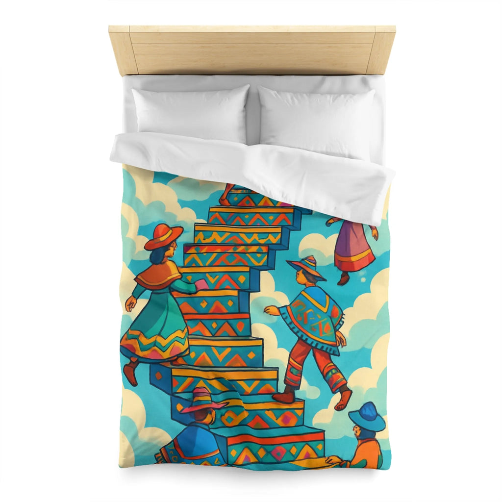 Housse de Couette Microfibre Art Graphique Contemporain Style Décoratif Chambre Tendance