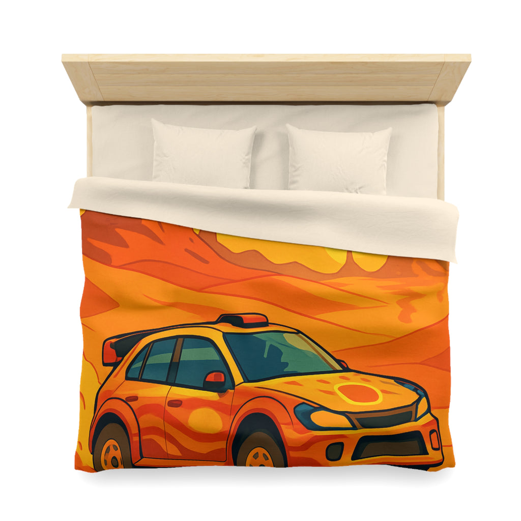 Housse de couette voiture dynamique désert orange ambiance aventure chaleur intense