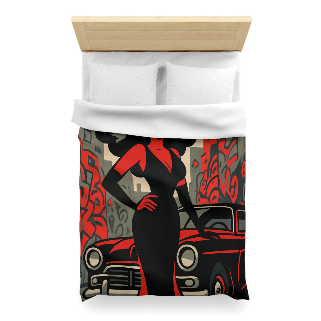 Housse de Couette Microfibre Design Artistique Moderne Décoration Chambre Confort Premium