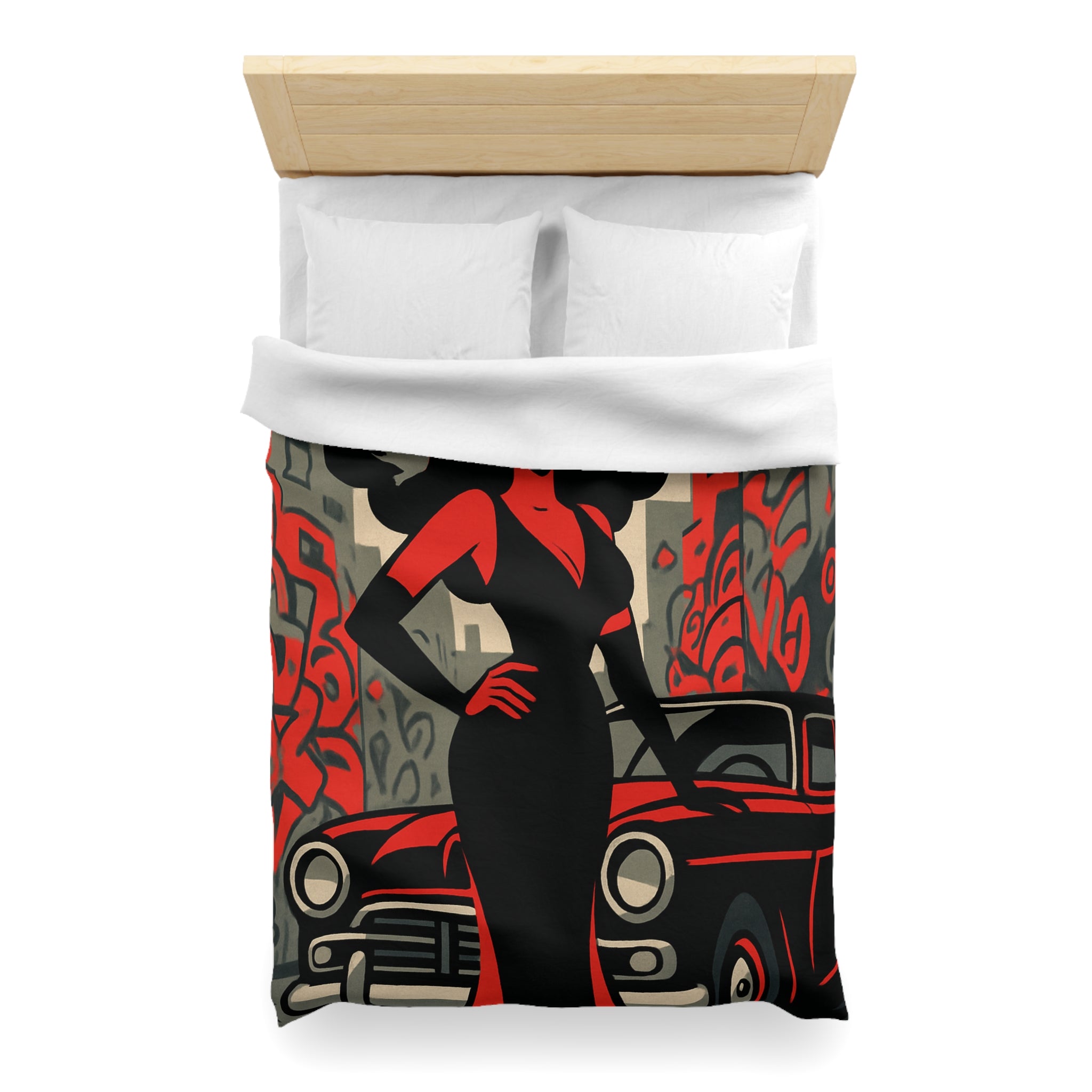 Housse de Couette Microfibre Design Artistique Moderne Décoration Chambre Confort Premium