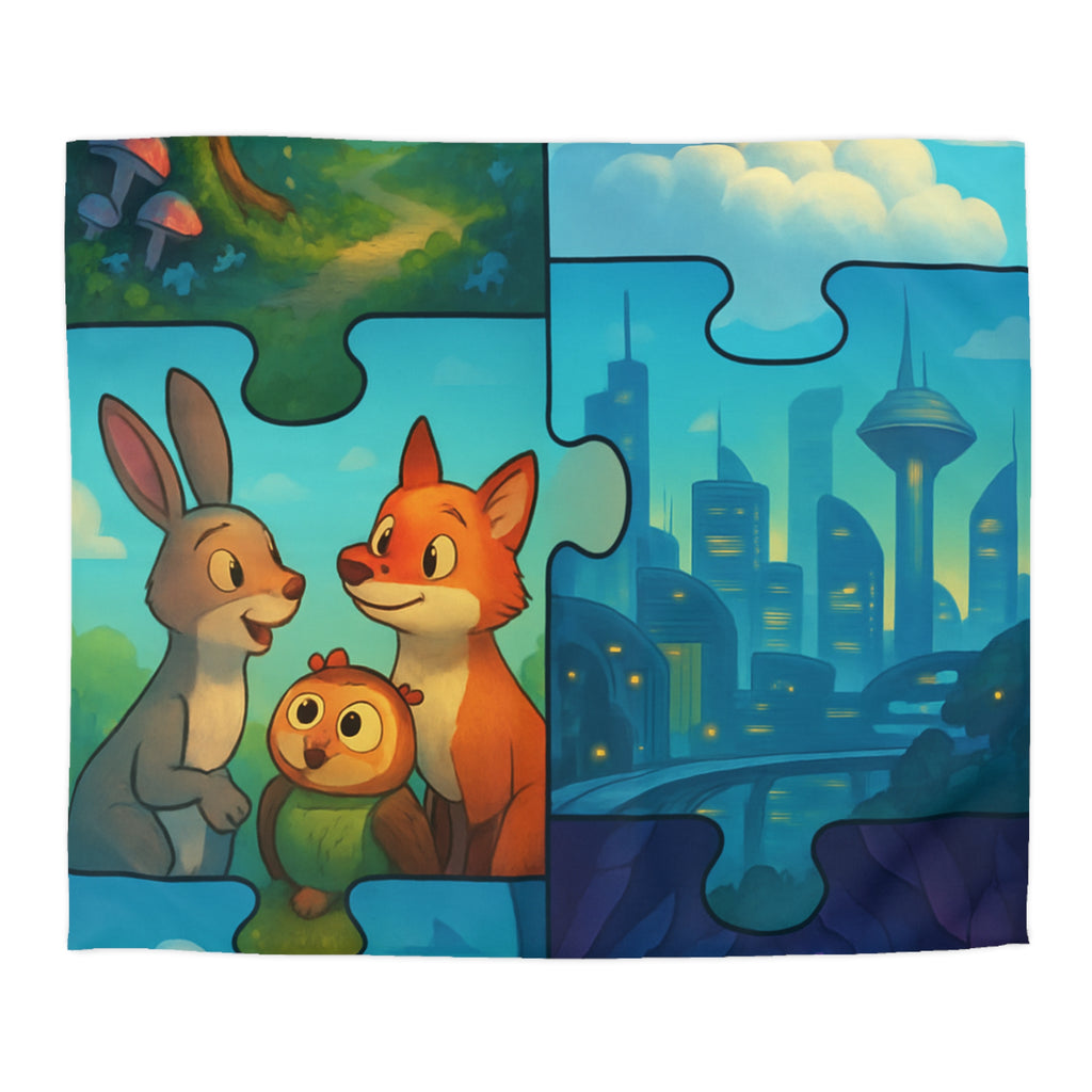 Housse de Couette Microfibre Design Artistique Moderne Décoration Chambre Confort Premium