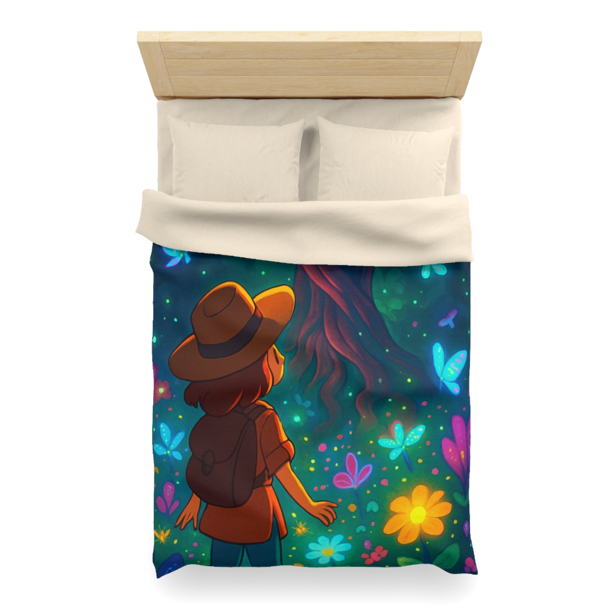 Housse de Couette Microfibre Illustration Unique Design Moderne Décoration Intérieure Raffinée