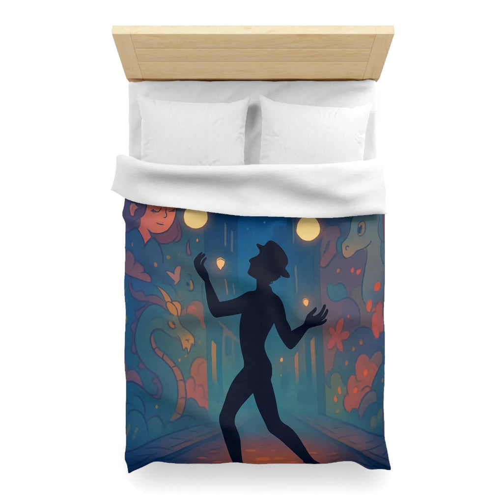 Housse de Couette Féérique avec Jongleur et Motifs de Nuit Enchantée Colorée