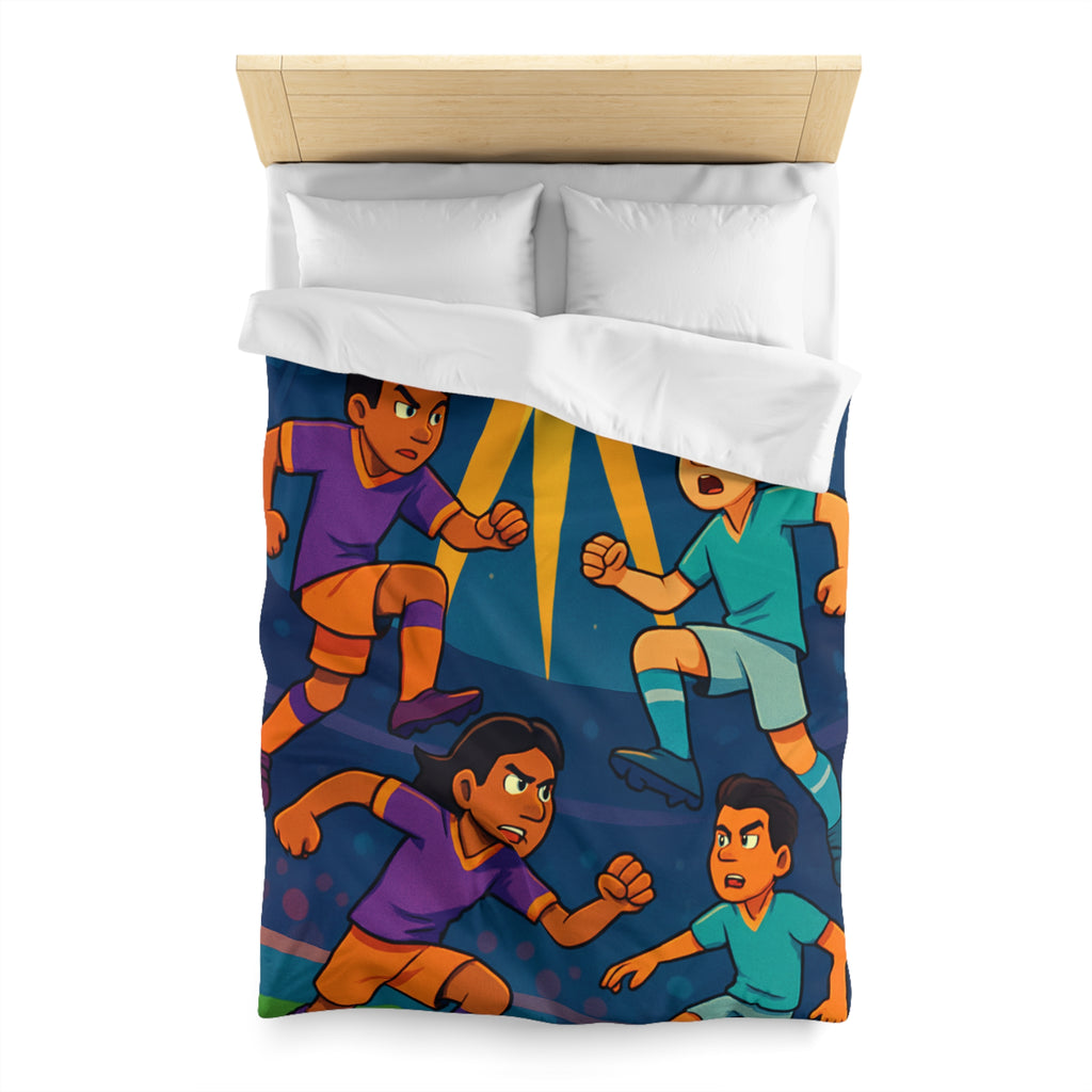 Housse de Couette Thème Football Éclatant pour les Fans de Sports Nocturnes