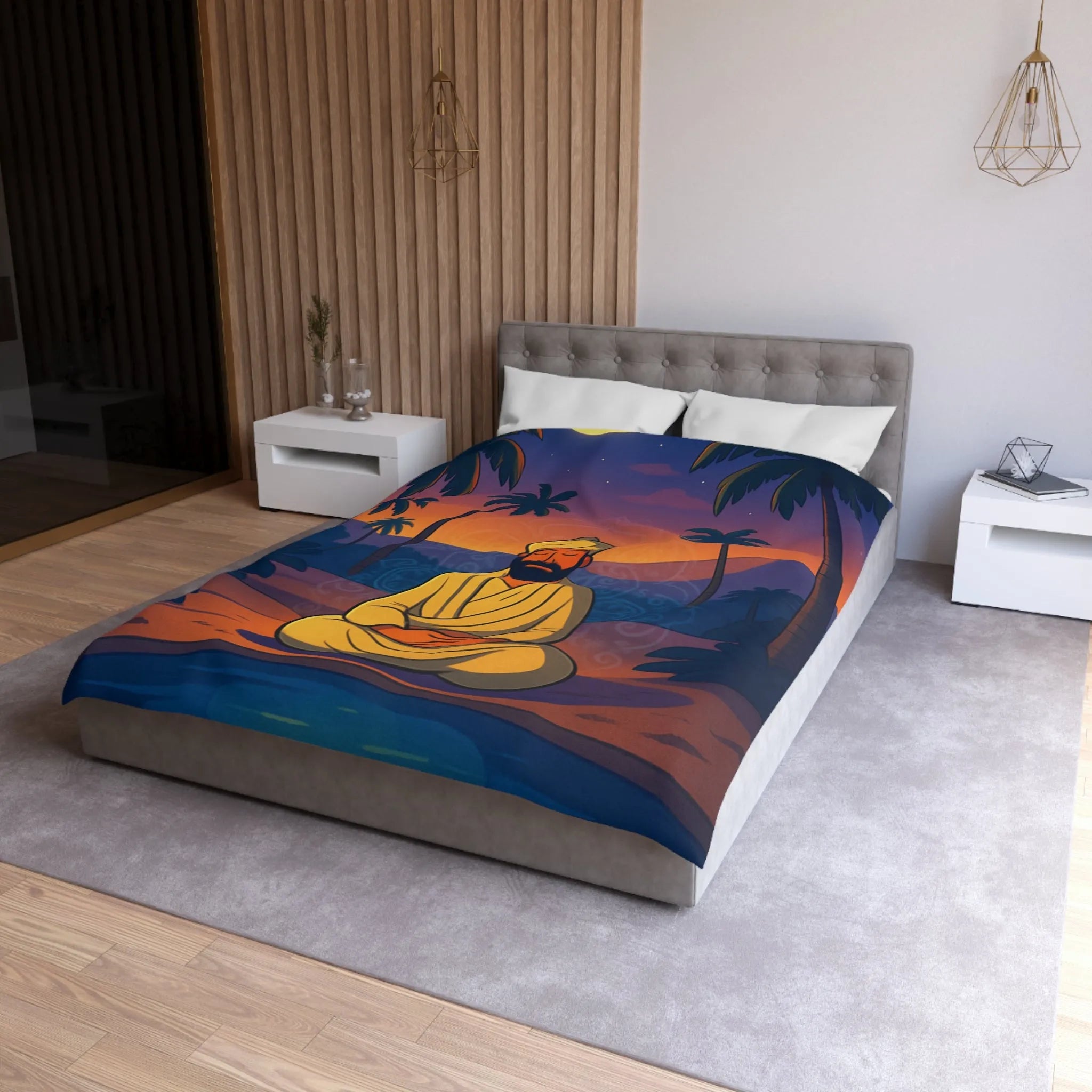 Housse de Couette Microfibre Art Graphique Contemporain Style Décoratif Chambre Tendance