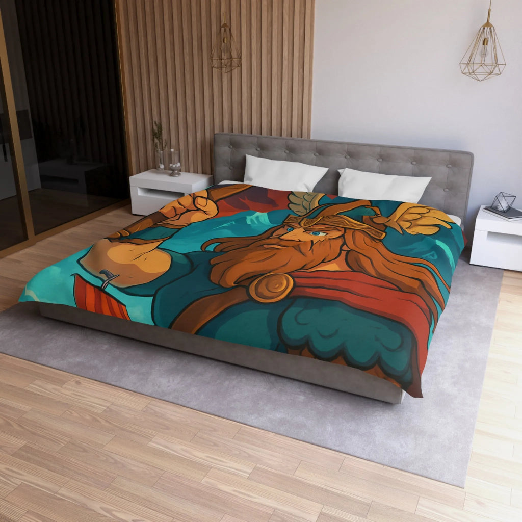 Housse de Couette Microfibre Art Graphique Contemporain Style Décoratif Chambre Tendance