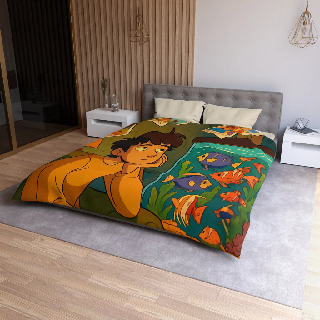 Captivant design coloré d'une chambre rêveuse avec poissons pour adolescents rêveurs