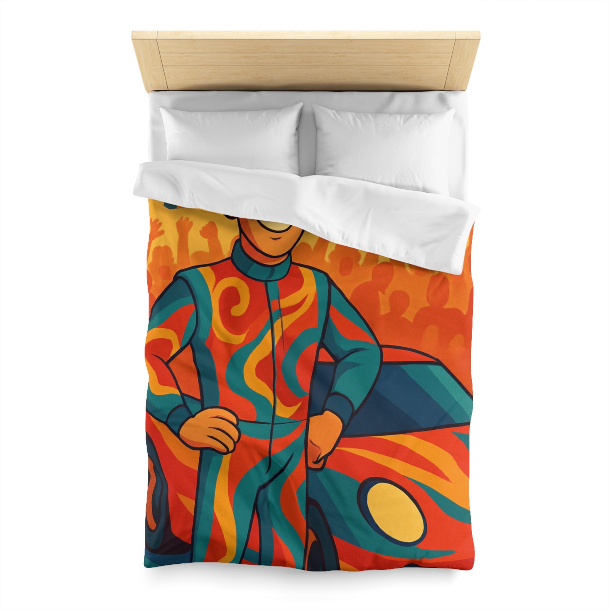 Housse de Couette Microfibre Illustration Unique Design Moderne Décoration Intérieure Raffinée