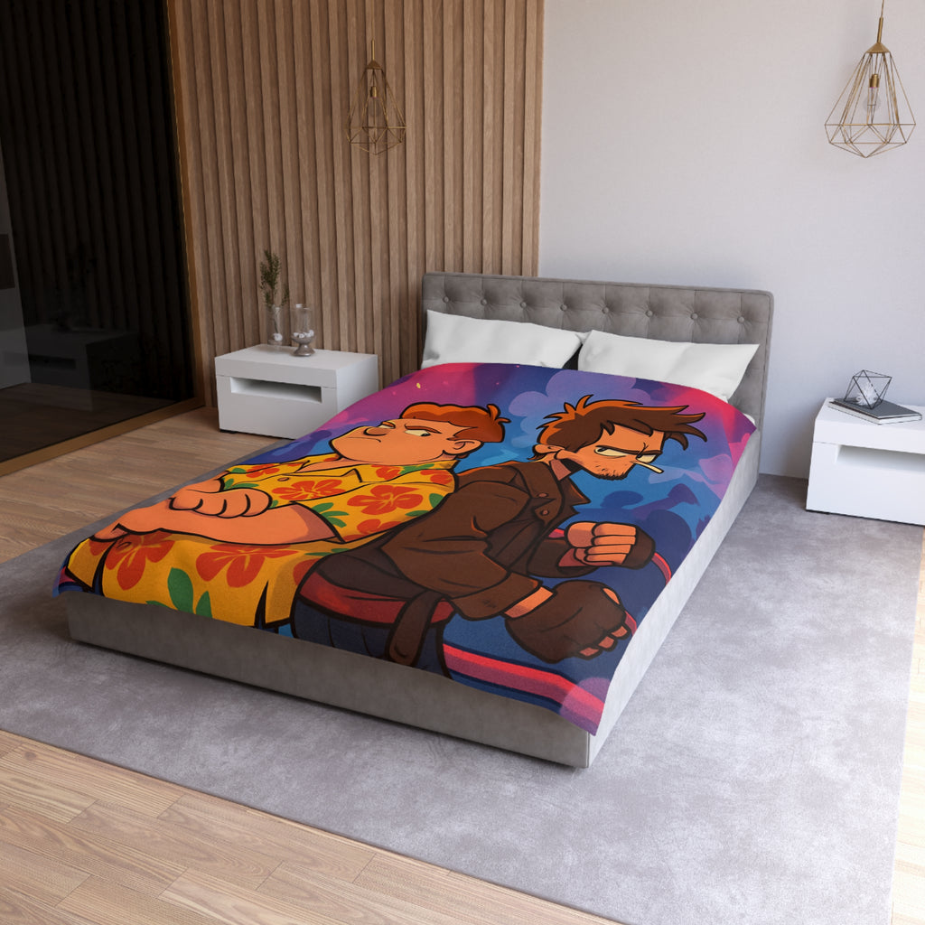 Housse de Couette Microfibre Illustration Unique Design Moderne Décoration Intérieure Raffinée