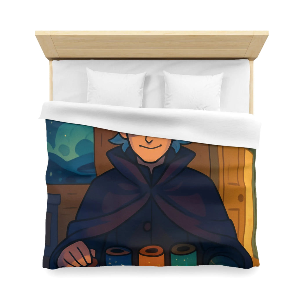 Housse de couette magique avec design nocturne sur fond de lune et étoiles