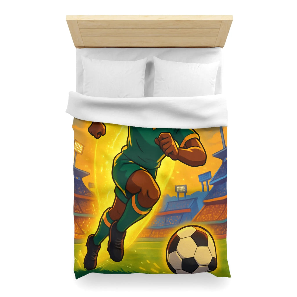 Housse de Couette Inspirée Footballeur Dessin Animé Dynamique pour Chambre de Supporter Passionné