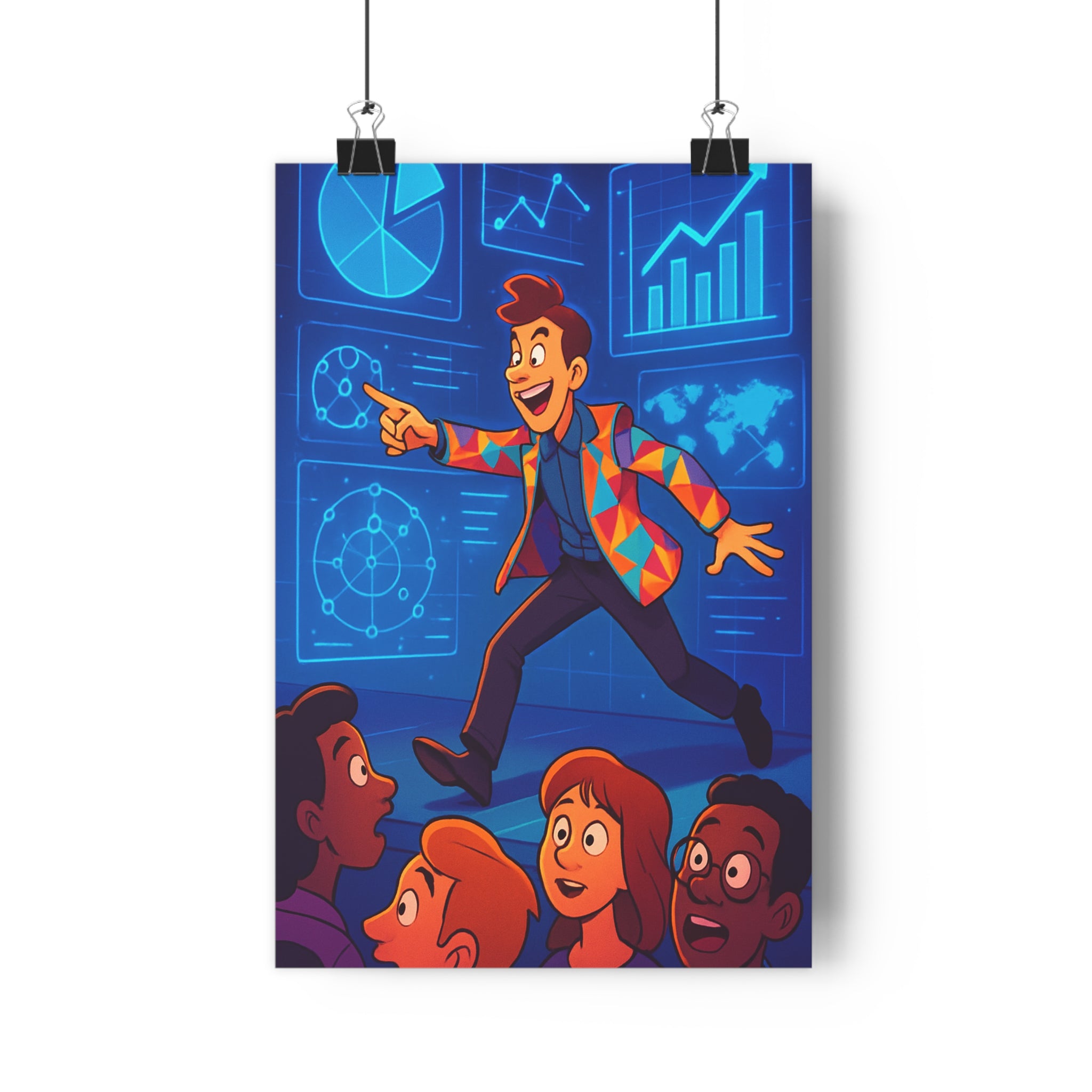 Poster décoratif moderne coloré futuriste dynamique bureau inspiration graphique vibrant énergique ambiance motivation action