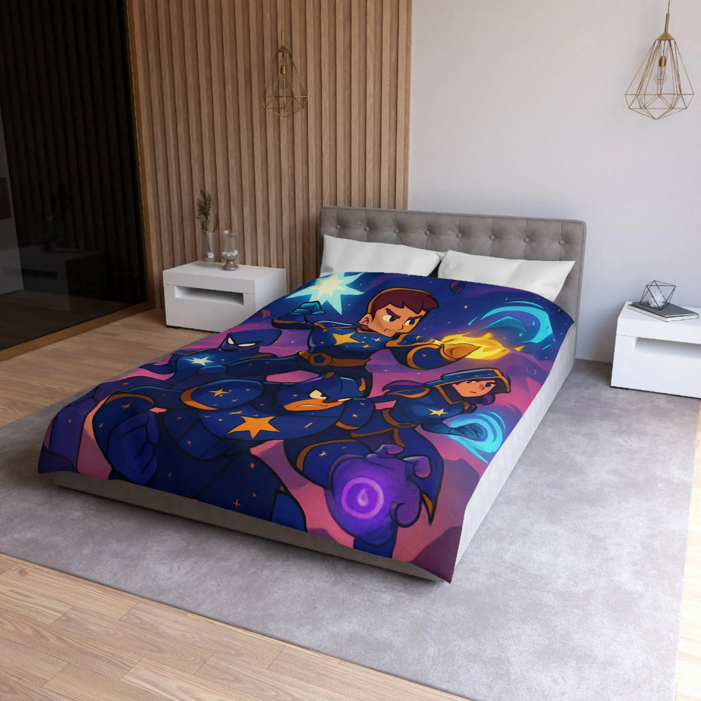 Housse de Couette Microfibre Art Graphique Contemporain Style Décoratif Chambre Tendance