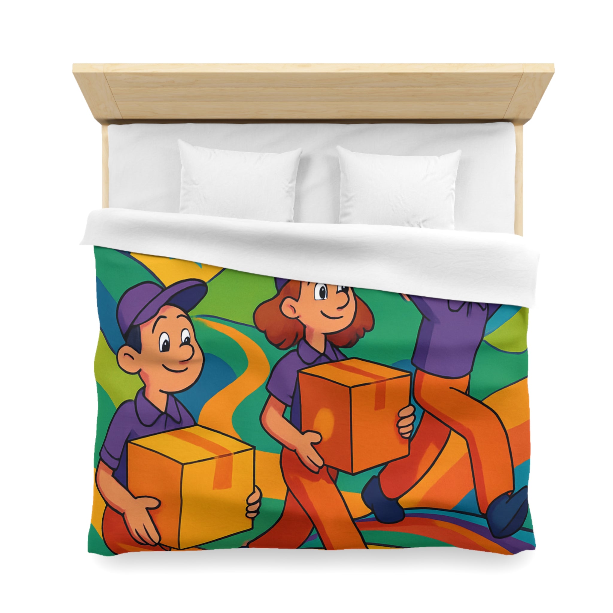 Housse de Couette Microfibre Design Artistique Moderne Décoration Chambre Confort Premium