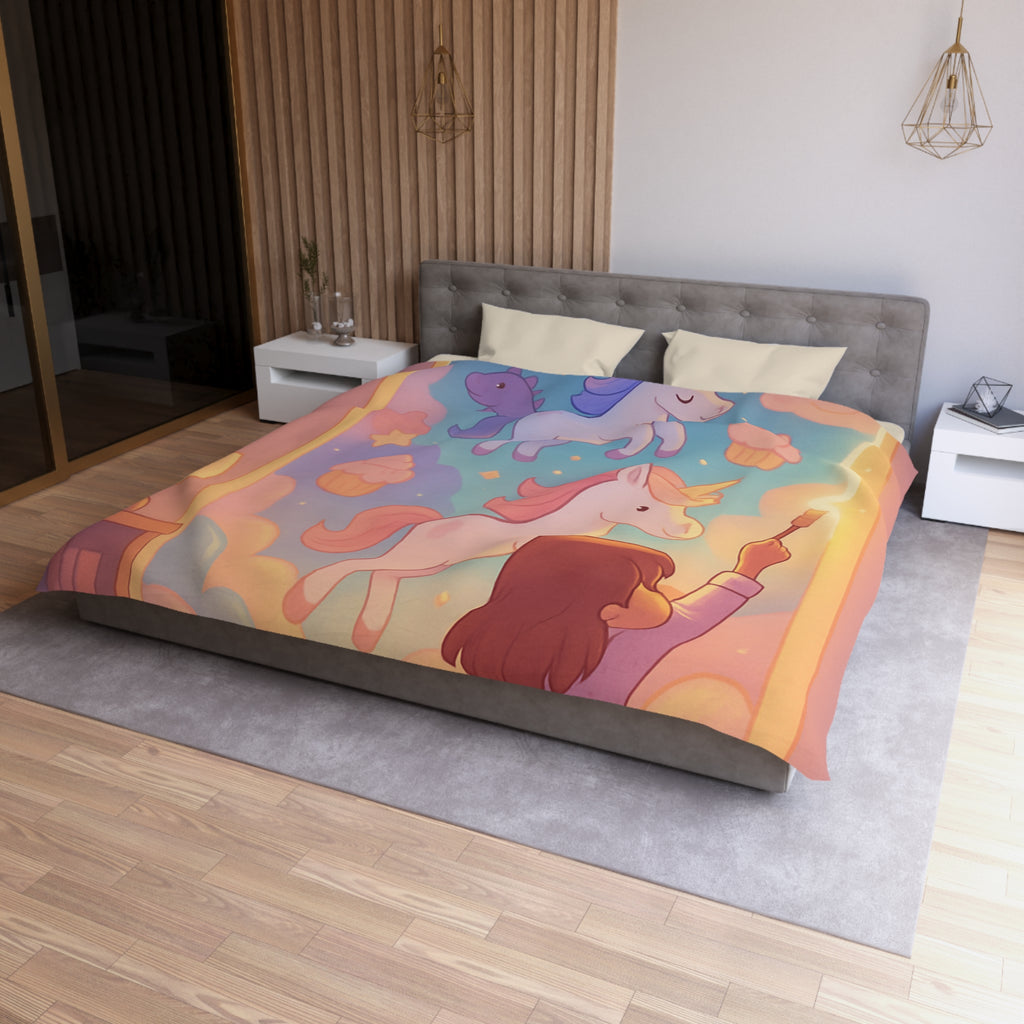 Housse de Couette Microfibre Design Artistique Moderne Décoration Chambre Confort Premium