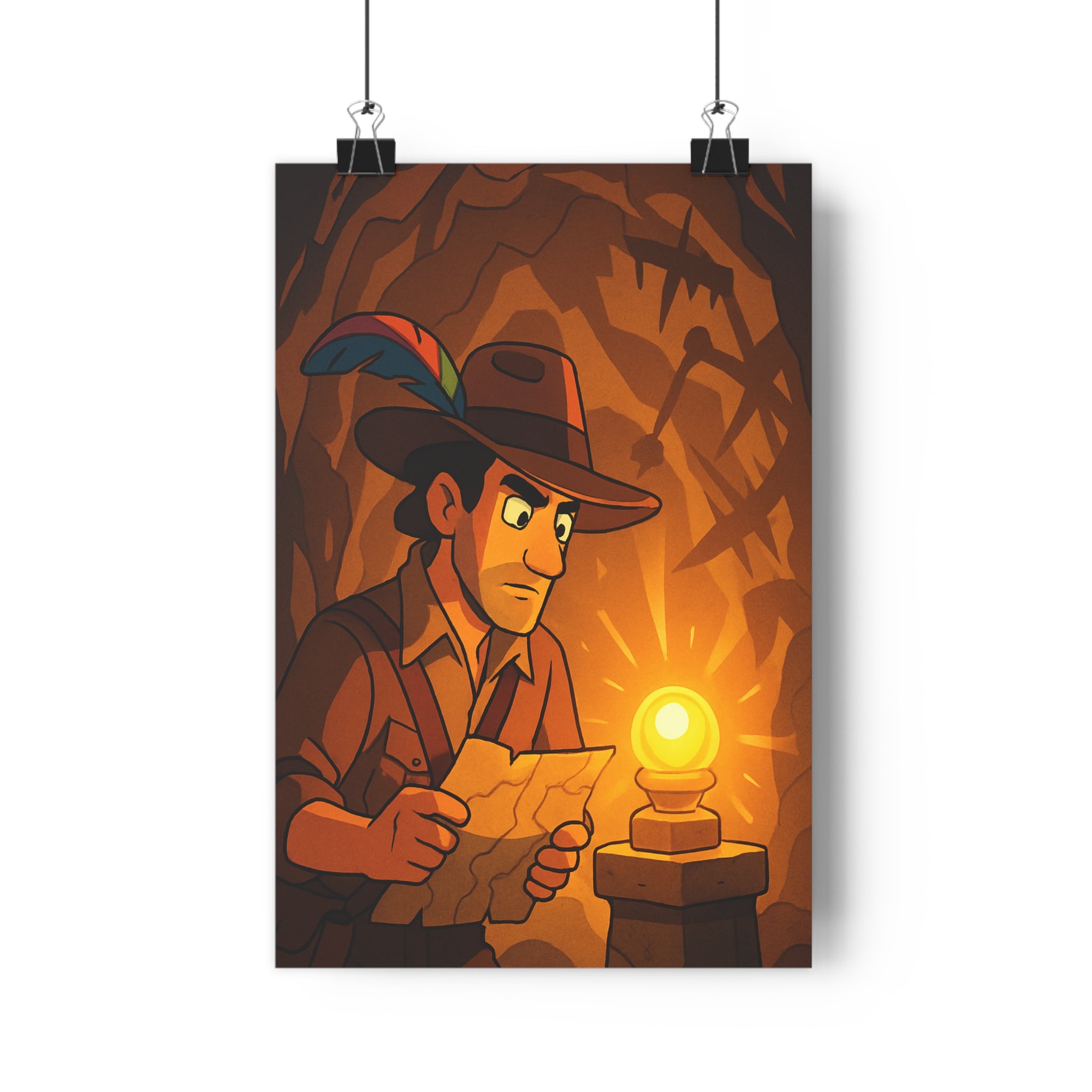 Poster décoratif anime aventure mystère bureau caverne lumineux chaud exploration moderne 30x46 cm chambre