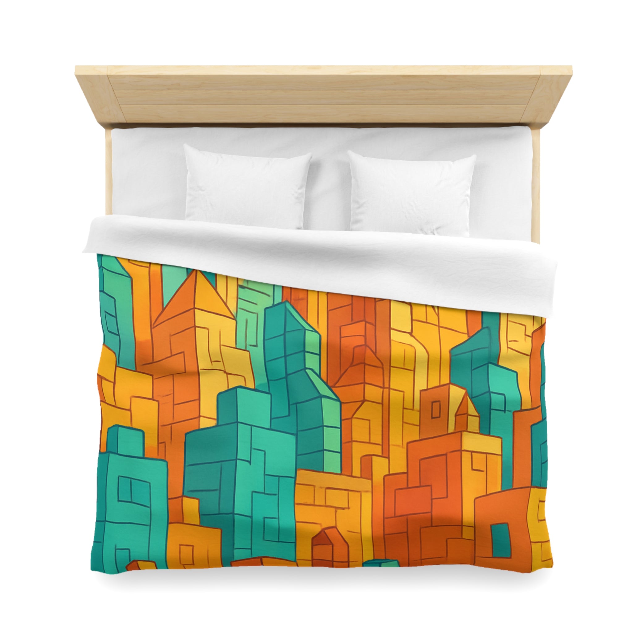 Housse de Couette Microfibre Design Artistique Moderne Décoration Chambre Confort Premium