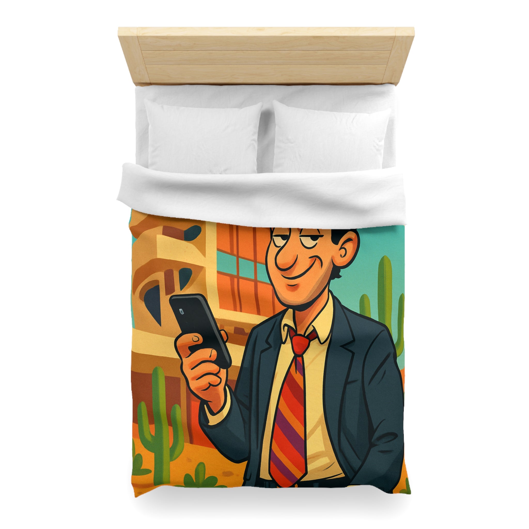 Housse de Couette Microfibre Illustration Unique Design Moderne Décoration Intérieure Raffinée