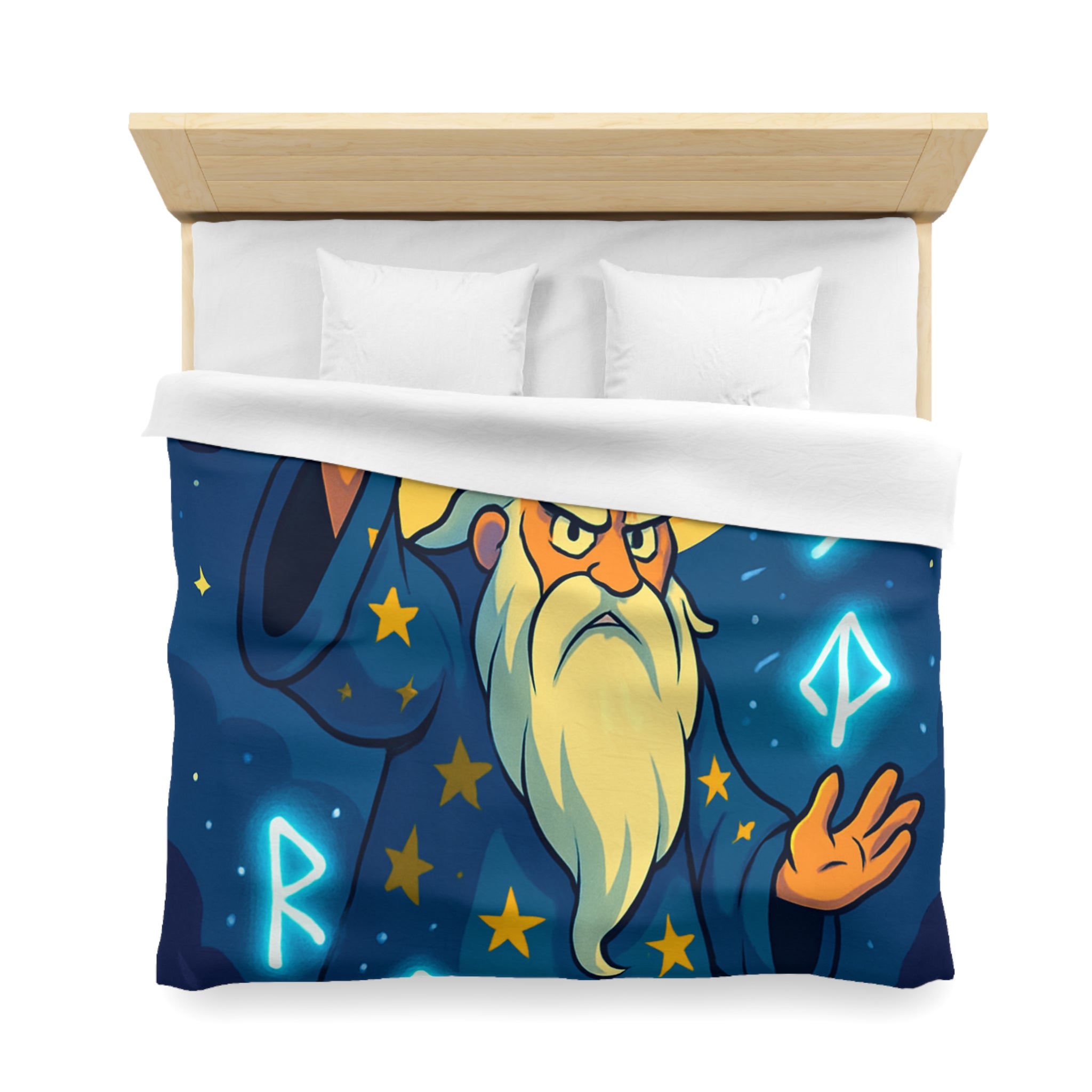 Housse de couette sorcier mystique avec cristaux et lune brillante magique