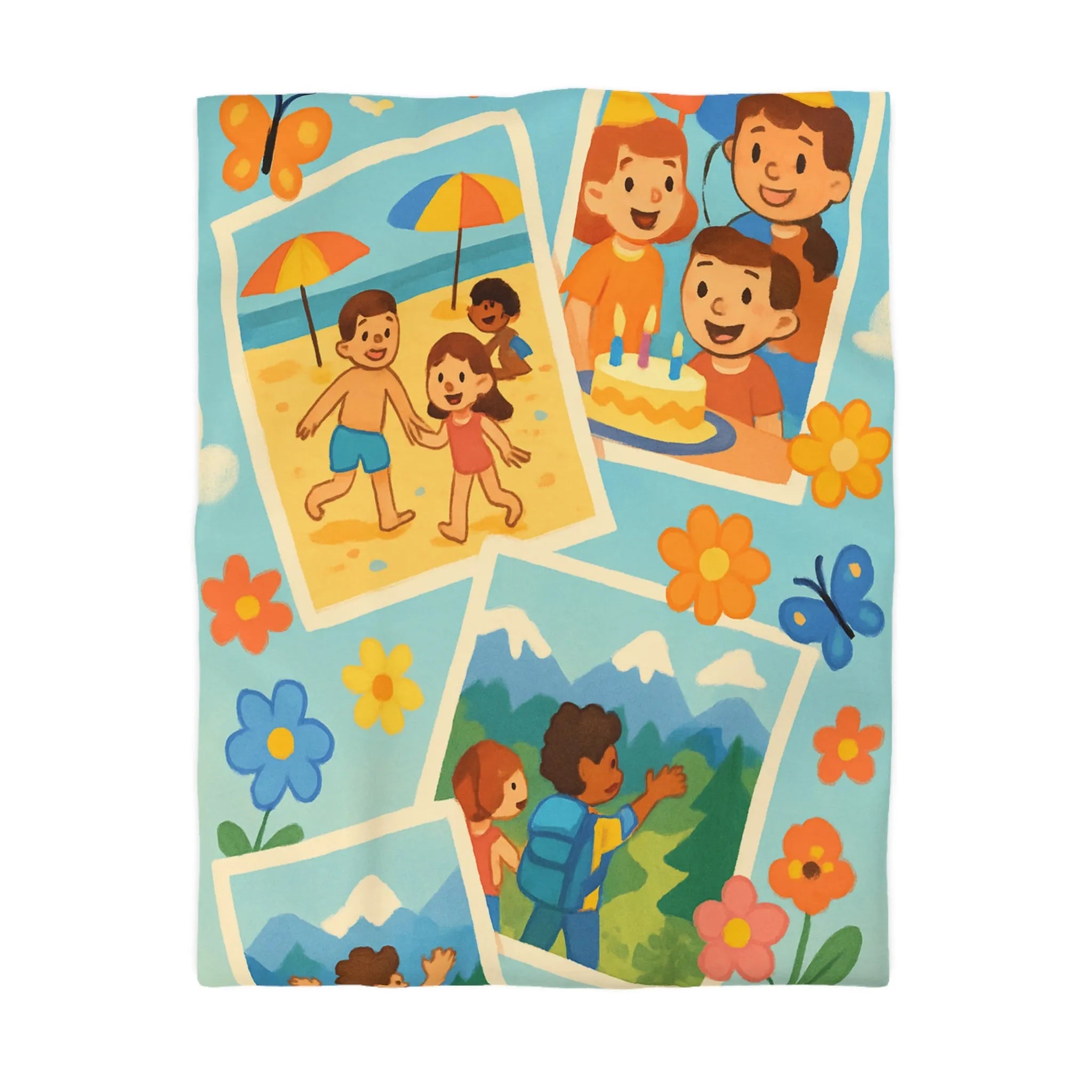 Housse de Couette Enfant : Aventures Ludiques en Été avec Amis et Nature