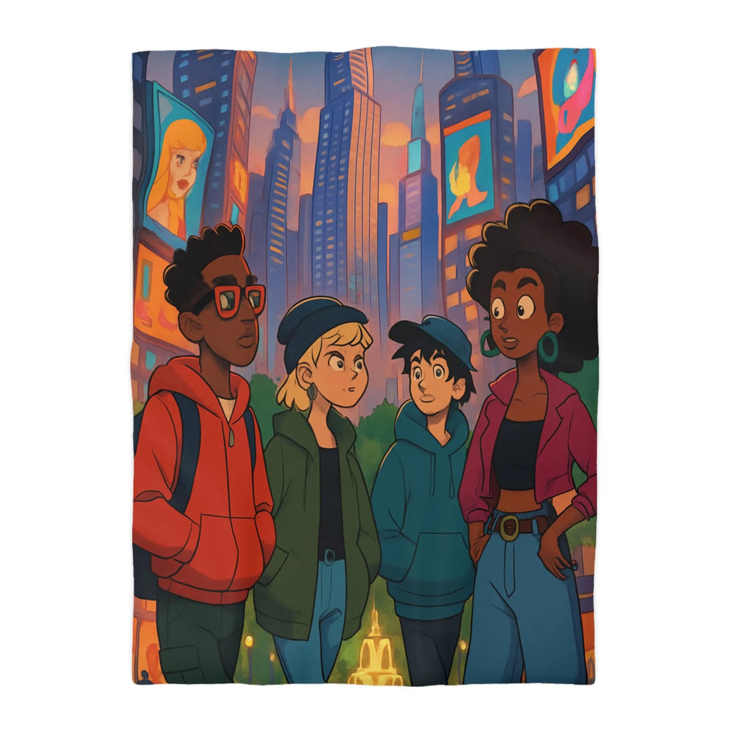 Housse de Couette Microfibre Art Graphique Contemporain Style Décoratif Chambre Tendance