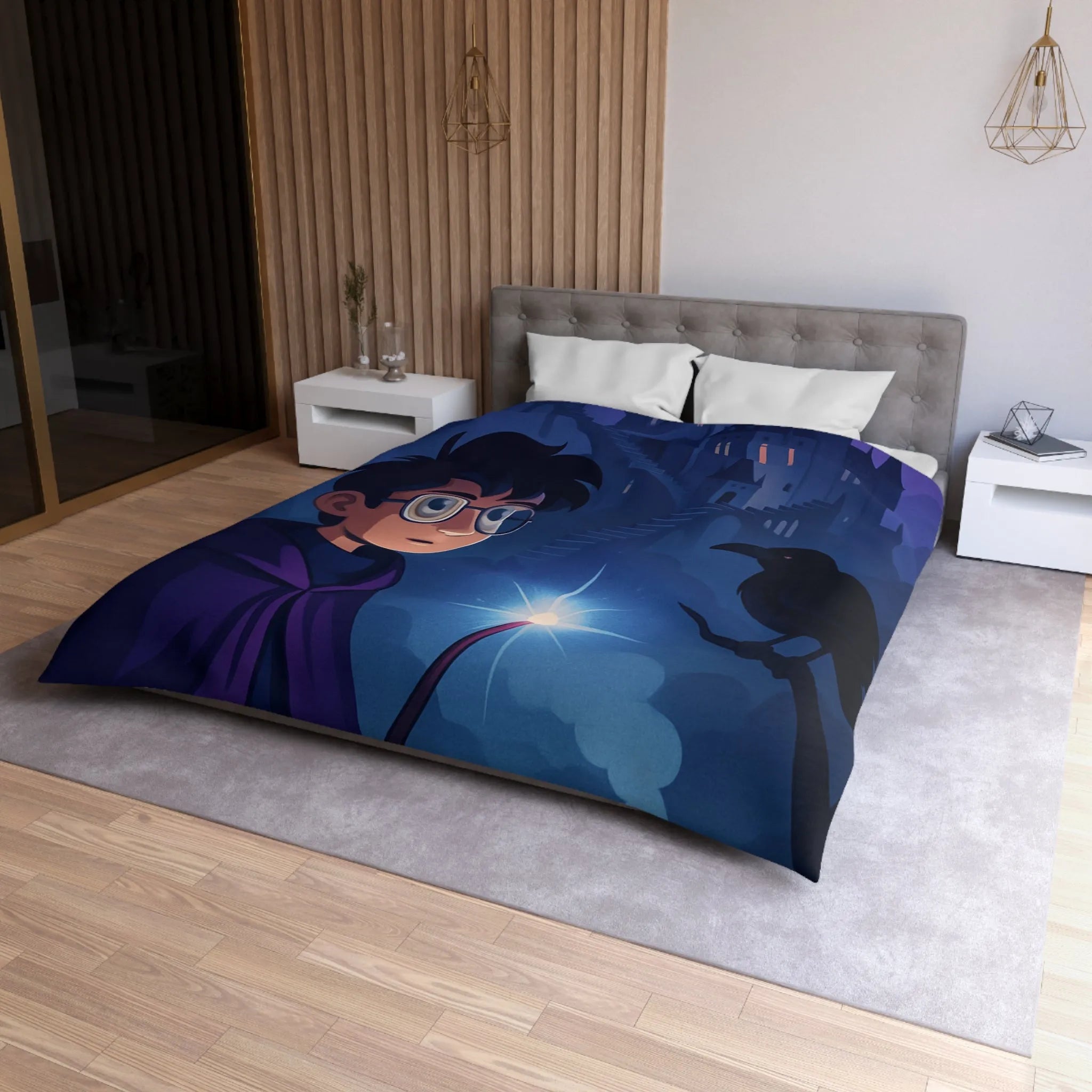 Housse de Couette Microfibre Art Graphique Contemporain Style Décoratif Chambre Tendance