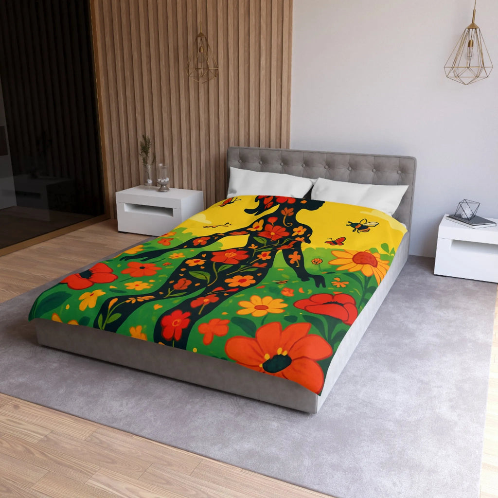 Housse de Couette Microfibre Art Graphique Contemporain Style Décoratif Chambre Tendance