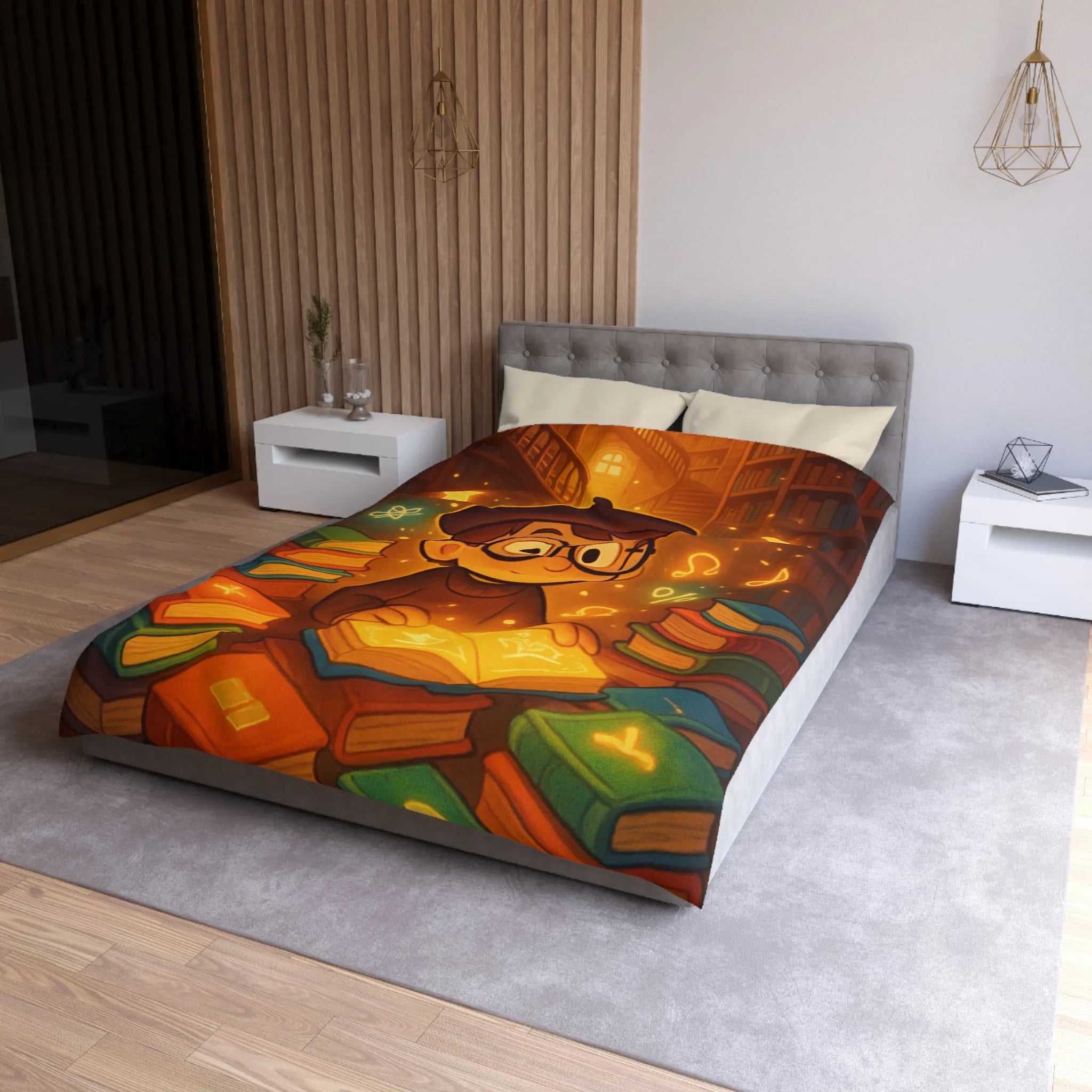 Housse de Couette Microfibre Art Graphique Contemporain Style Décoratif Chambre Tendance