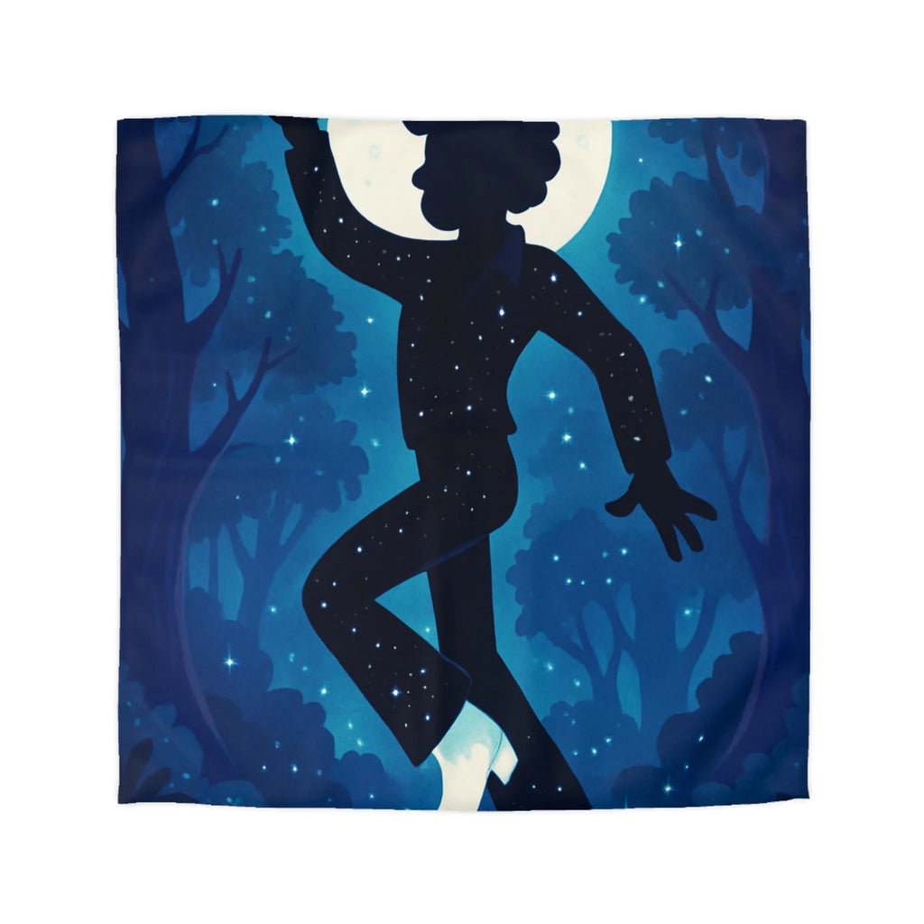 Housse de couette ambiance nocturne silhouette dansante avec pleine lune et étoiles