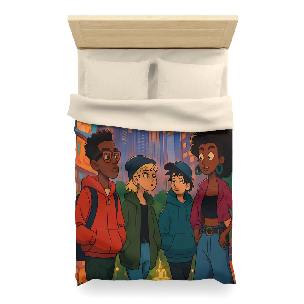 Housse de Couette Microfibre Art Graphique Contemporain Style Décoratif Chambre Tendance