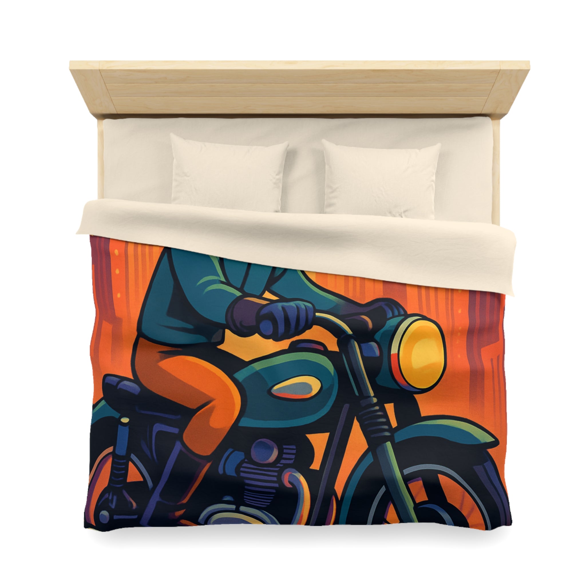 Housse de couette moto rétro vintage pour chambre style urbain moderne et audacieux