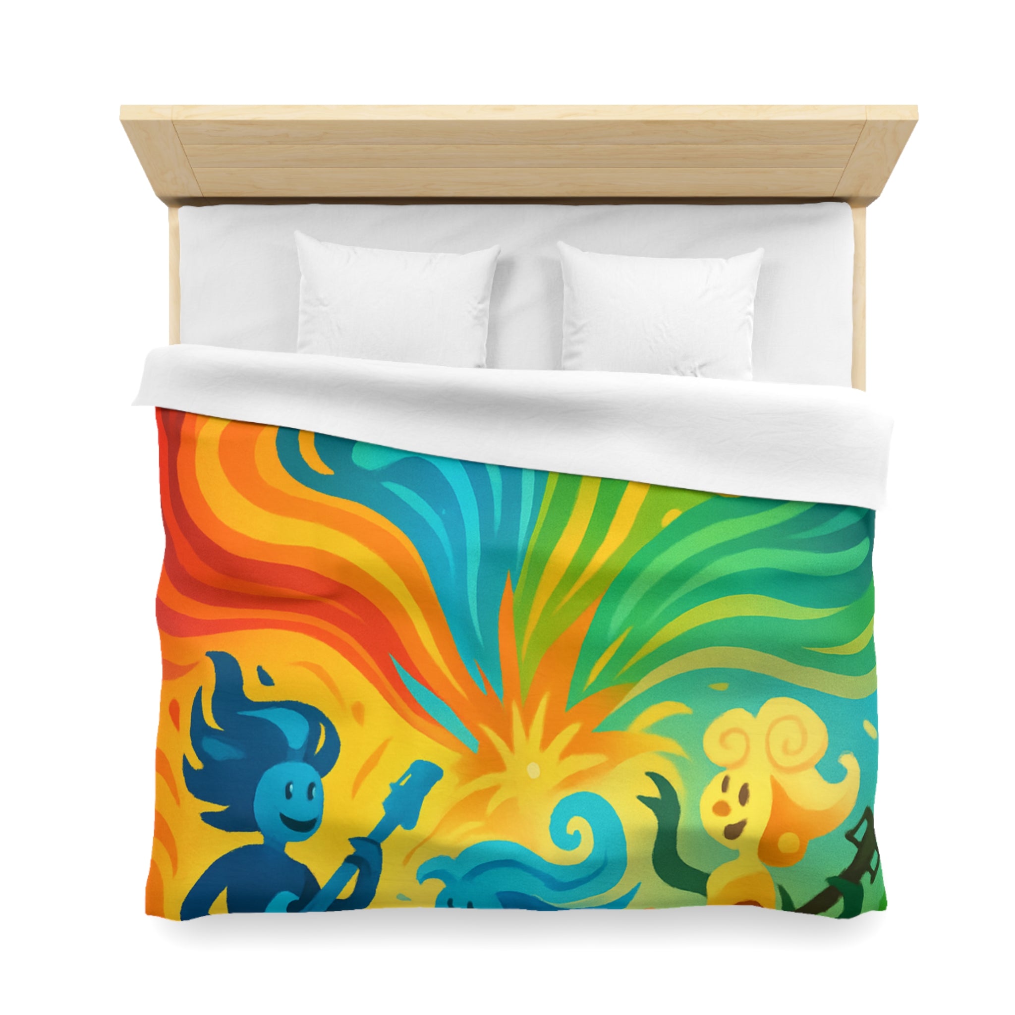 Housse de Couette Microfibre Illustration Unique Design Moderne Décoration Intérieure Raffinée