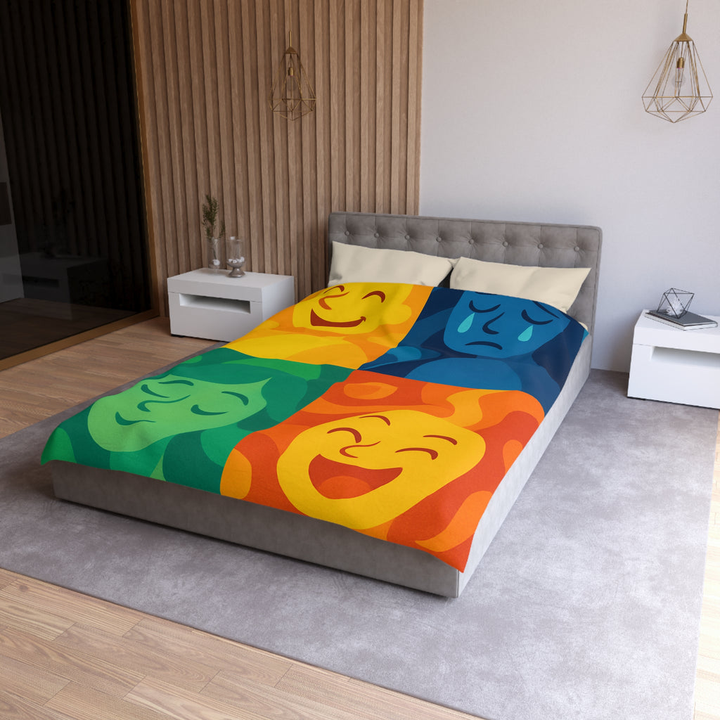 Housse de Couette Microfibre Motif Créatif Original Style Contemporain Chambre Élégante