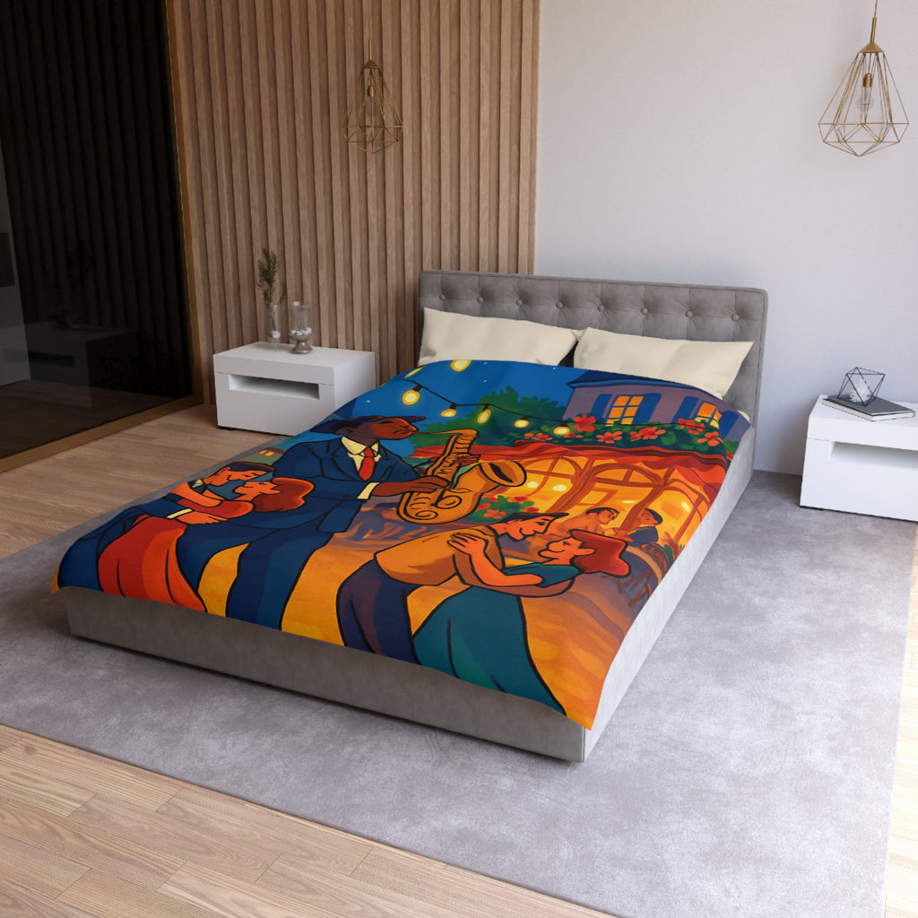Housse de Couette Romantique Jazz Nuit avec Danseurs et Lumières Ambiance Parisienne